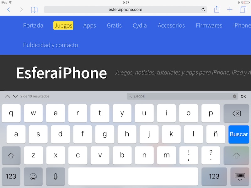 Cómo buscar textos en una web con Safari en iOS 9