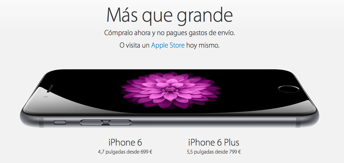 Ya es posible comprar en España el iPhone 6 y iPhone 6 Plus desde la Apple Store Online