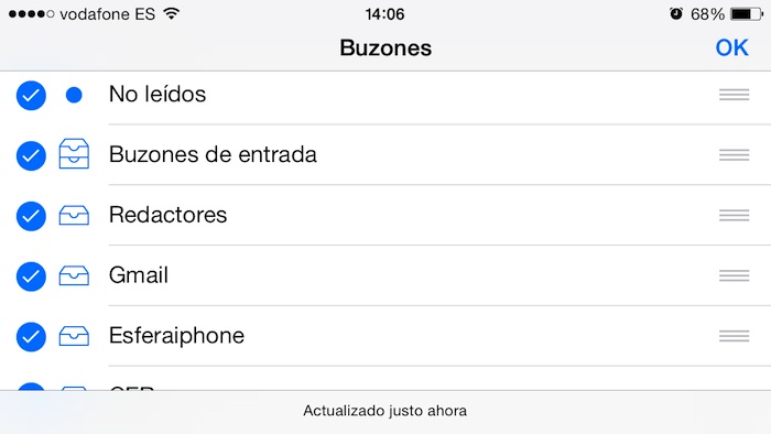 Truco: gestión mejorada de buzones de correo en iOS 7