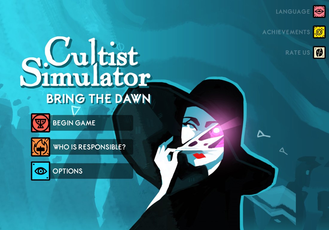 Menú principal del juego Cultist Simulator