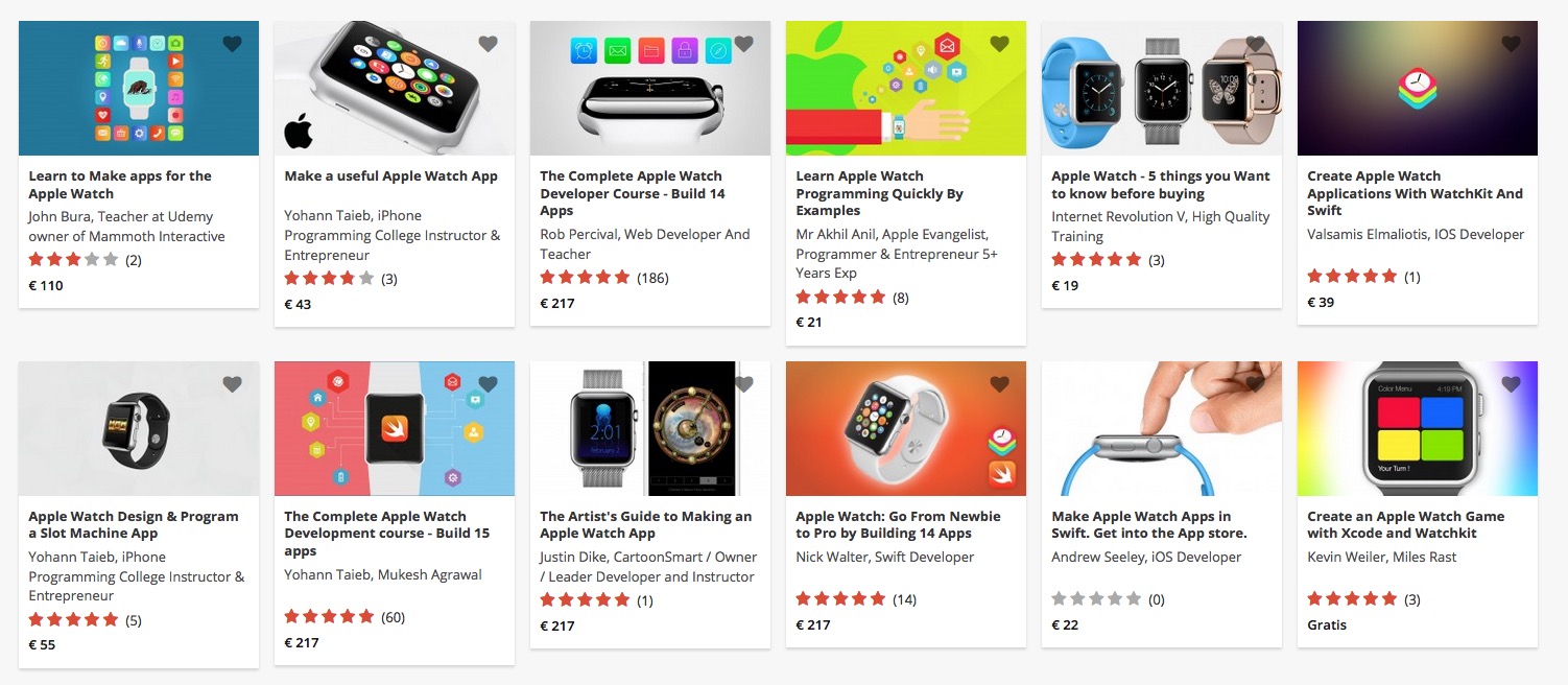 Cursos para aprender a programar aplicaciones para Apple Watch