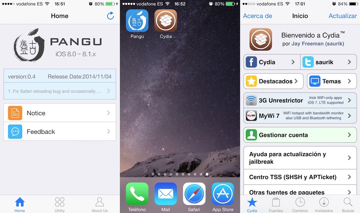 Tutorial para hacer jailbreak al iPhone, iPod Touch o iPad en iOS 8.1 [Mac]