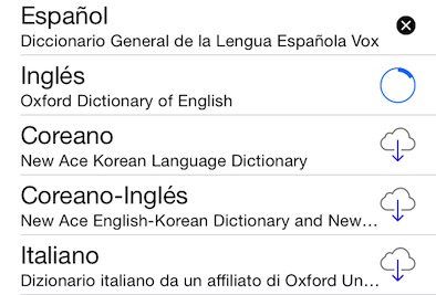 iOS 7 nos permite añadir diferentes diccionarios en varios idiomas para definir palabras