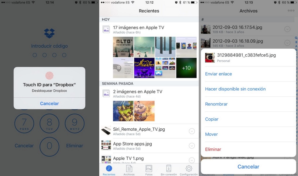 Dropbox ahora permite crear PDF de páginas web y usar Touch ID en extensiones