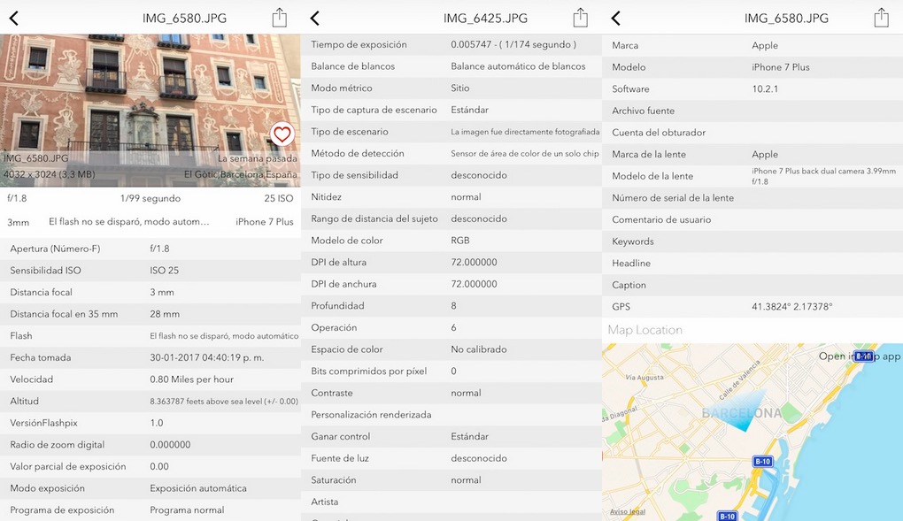 Exif Viewer iOS