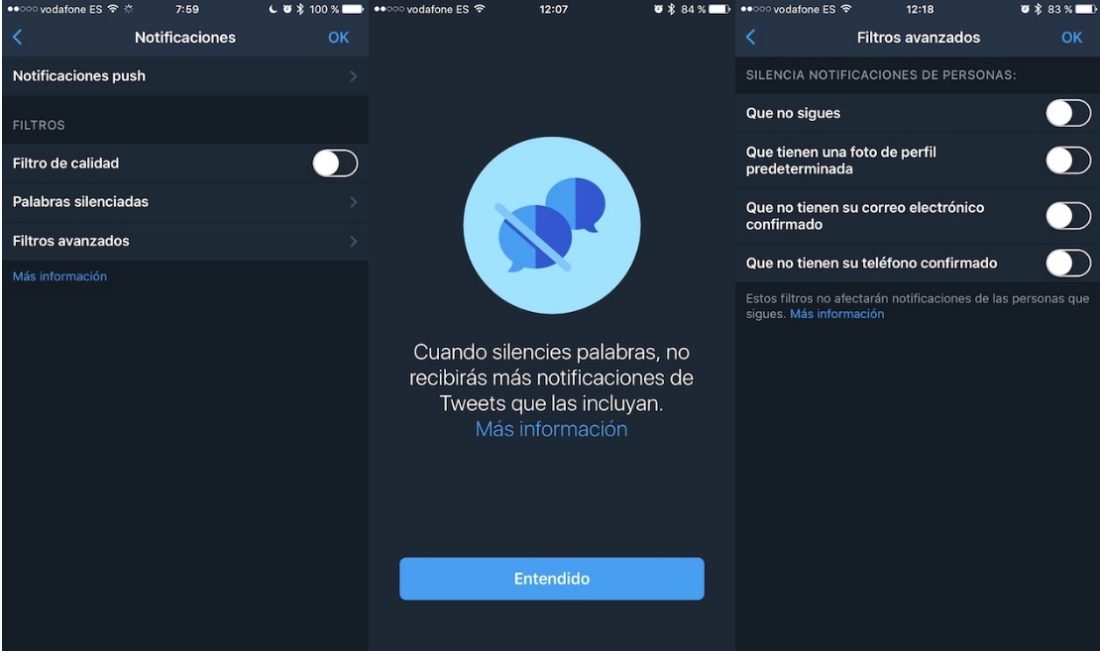 Filtros de Twitter para iOS