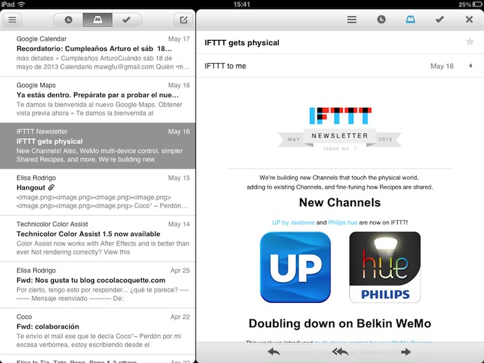 Mailbox se hace universal y ya es compatible con iPad