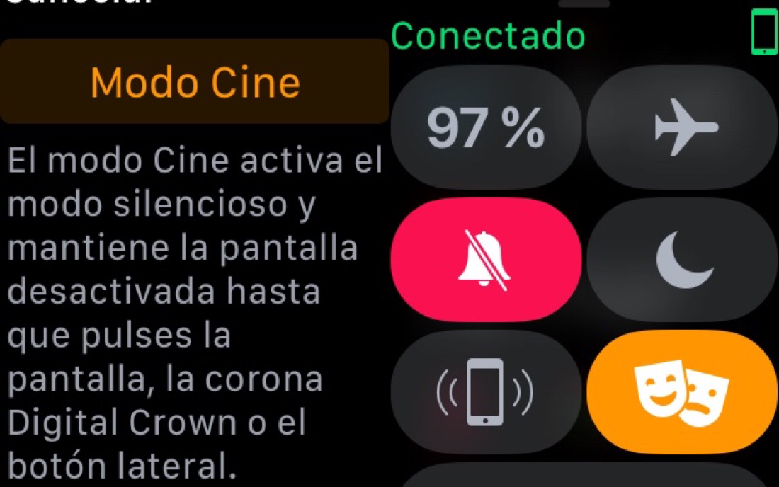 Modo Cine Apple Watch