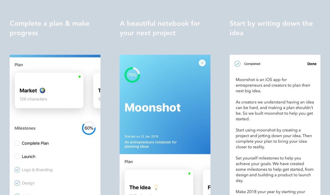 Moonshot iOS - app para gestión de proyectos