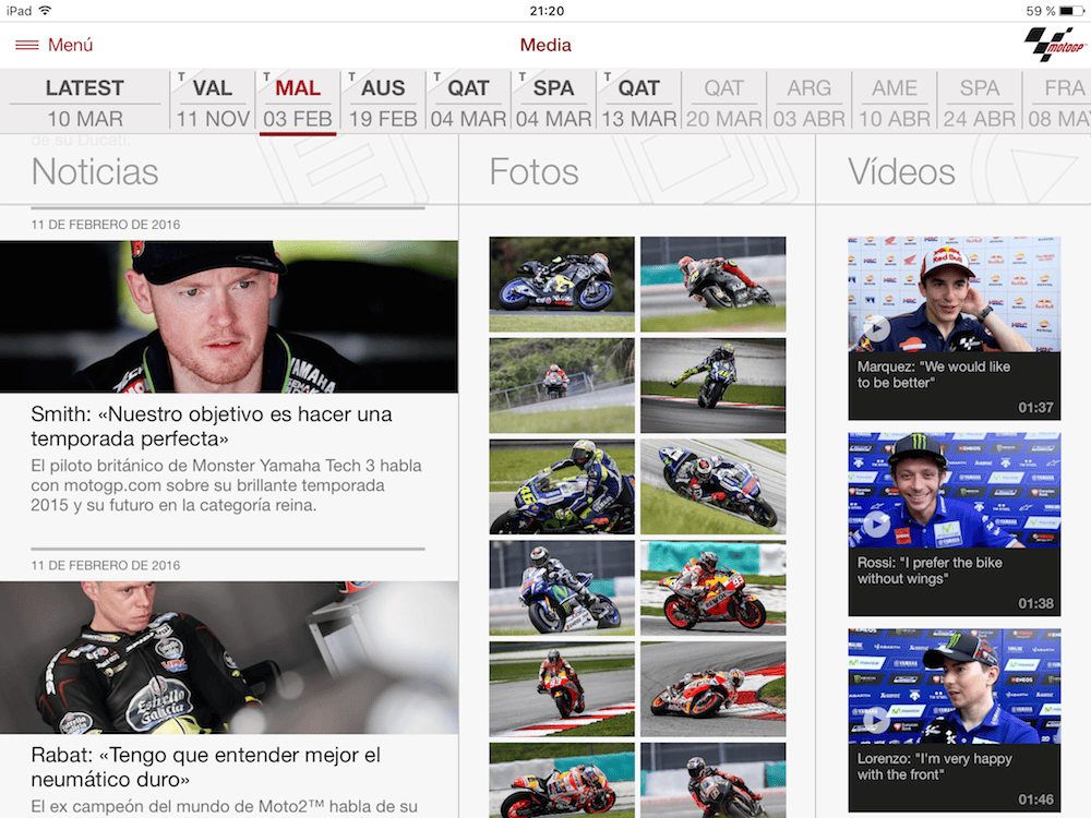 MotoGP Live Experience 2016, la app perfecta para los amantes de las carreras