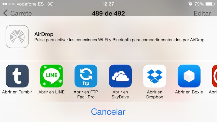 «Open in App for Photos» nos permitirá enviar fotos a todas las apps compatibles desde el carrete