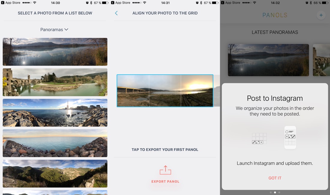 Panols, aplicación para crear composiciones en Instagram