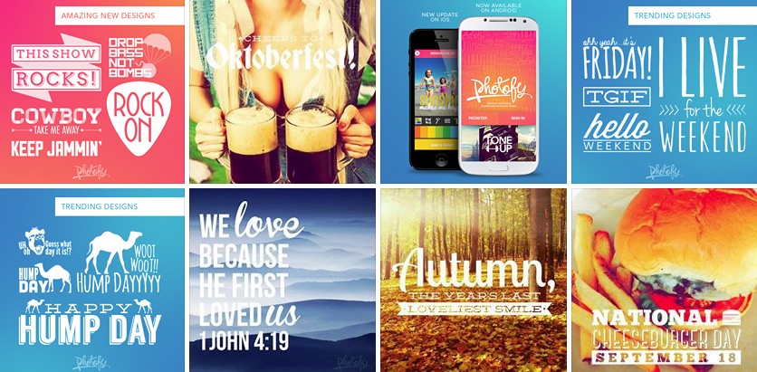 Photofy nos permite editar y personalizar nuestras fotos con marcos, textos y stickers