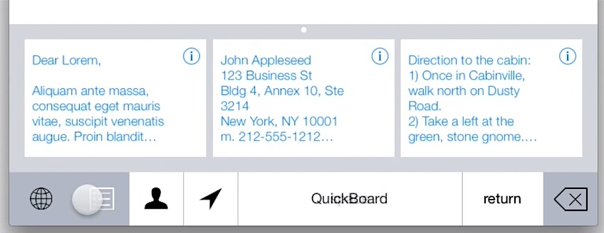 Un nuevo teclado para iOS 8 anunciado: QuickBoard