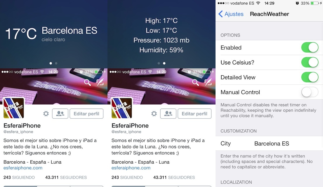 ReachWeather aprovecha el hueco vacío de reachability para mostrar el tiempo