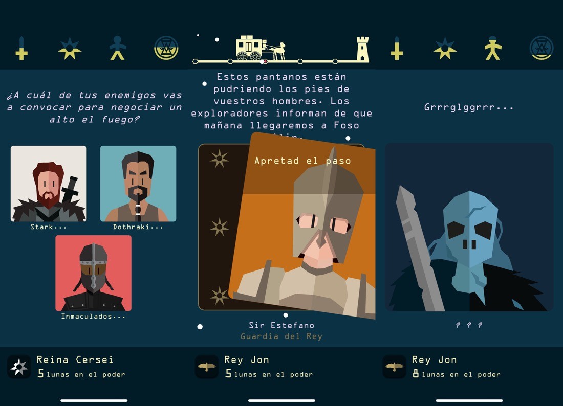Capturas de pantalla del juego “Reigns: Juego de tronos”