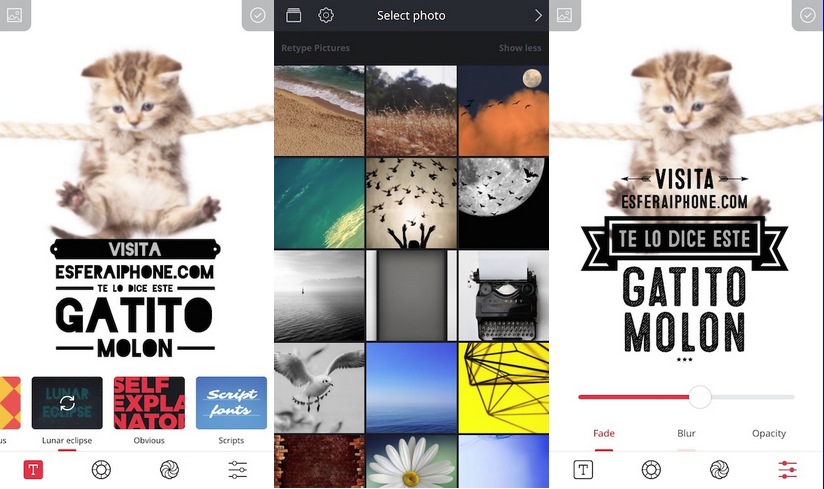 Crea bonitos textos con Retype – Typography Photo Editor, gratis en la App Store