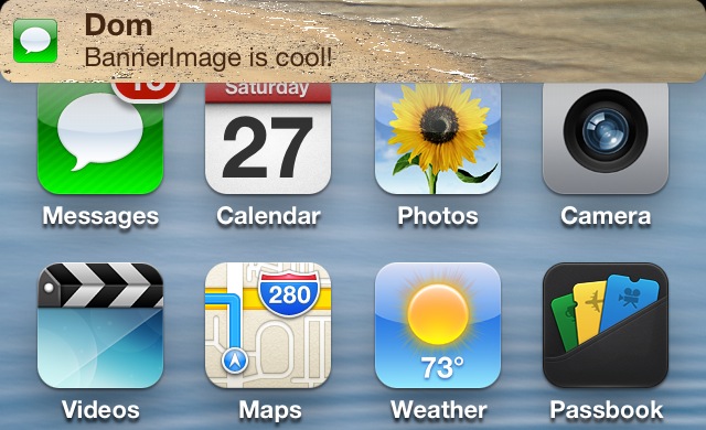 Cambia el aspecto de la barra de notificaciones de iOS con BannerImage (Cydia)