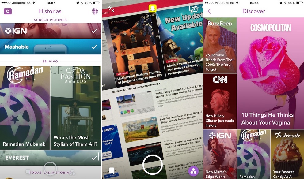 Snapchat se actualiza y cambia el aspecto de las páginas Historias y Discover