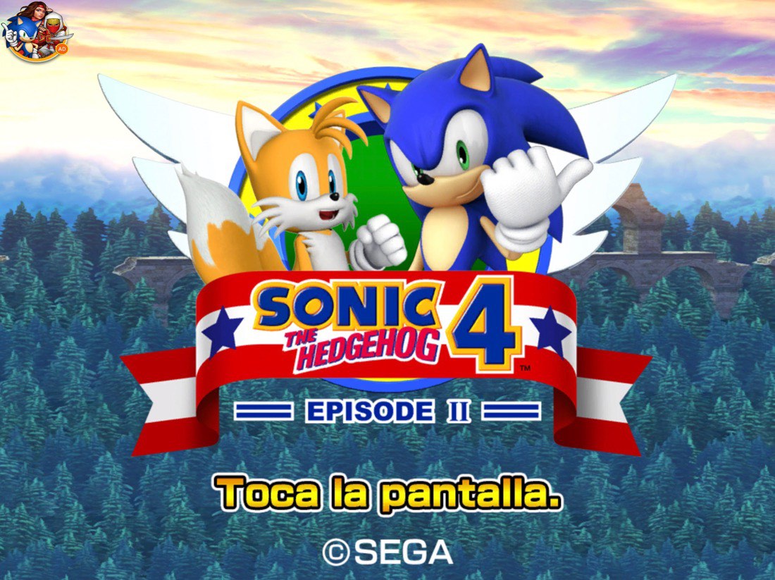 Sonic y Tails en la pantalla principal del juego Sonic 2
