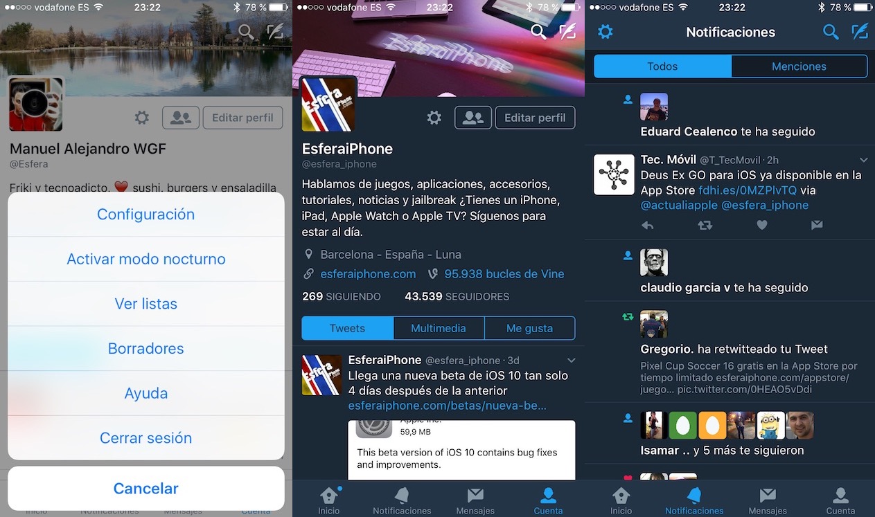 Twitter modo nocturno