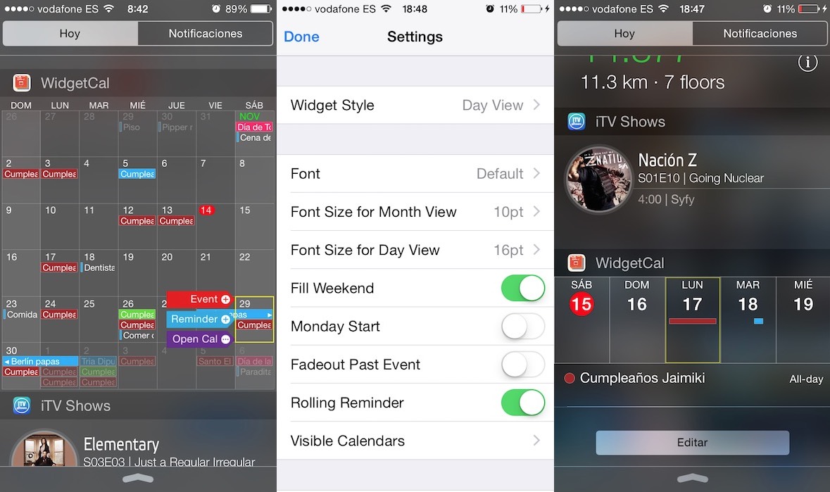 WidgetCal, un widget que nos permitirá ver nuestros calendarios desde el Centro de notificaciones