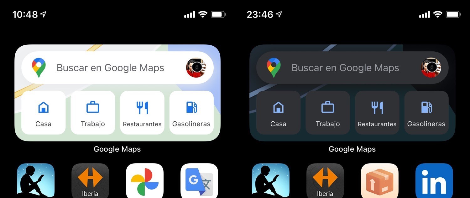 Google Maps añade 2 widgets para la pantalla de inicio en iOS
