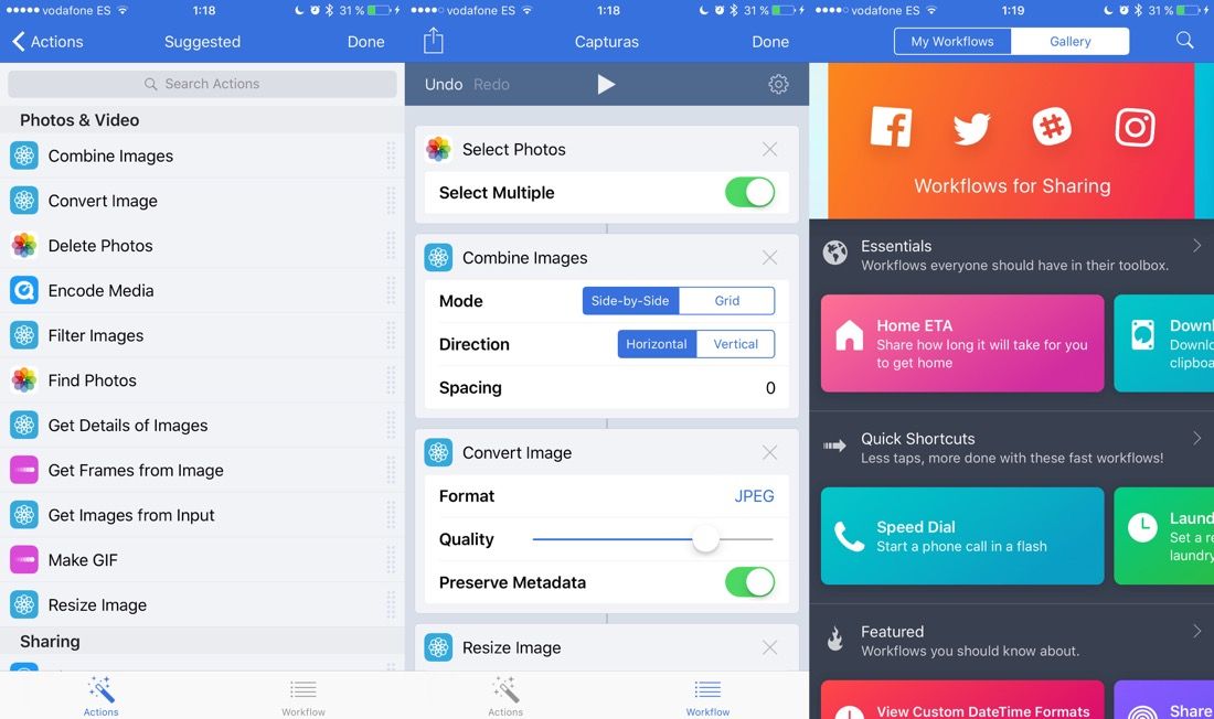 Workflow para iOS - Automatizar tareas en iPhone y iPad