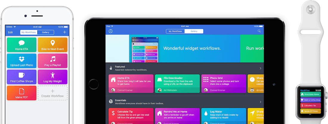 Workflow para iPhone, iPad y Apple Watch