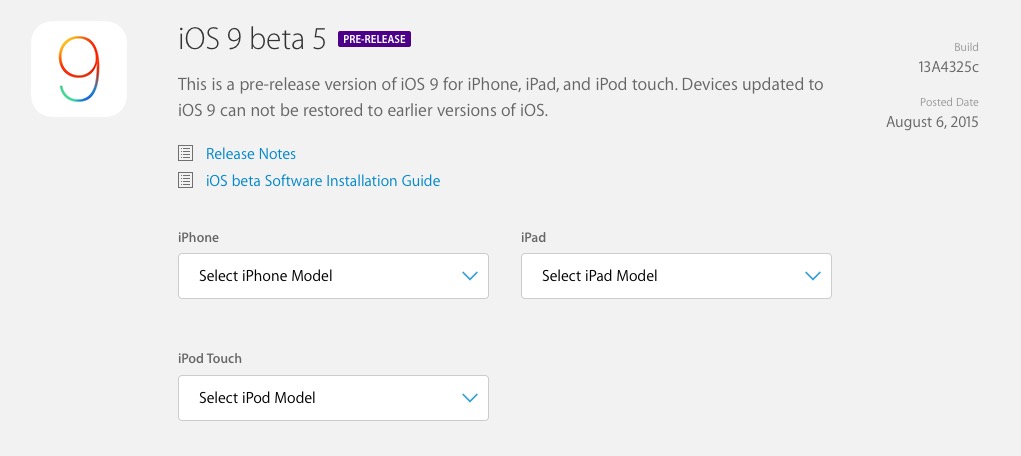 Apple publica la beta 5 de iOS 9 para desarolladores