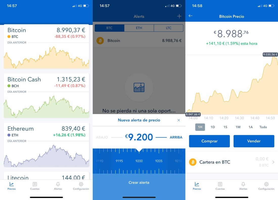 Coinbase app para iOS