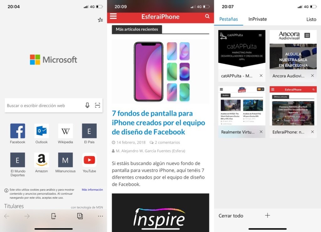 Microsoft Edge para iPhone