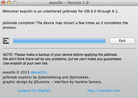 evasi0n, el jailbreak untethered compatible con iOS 6.x ya está disponible [tutorial de uso]