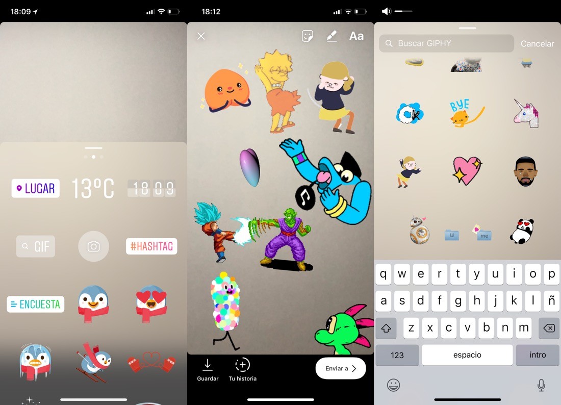GIF animados en Instagram Stories