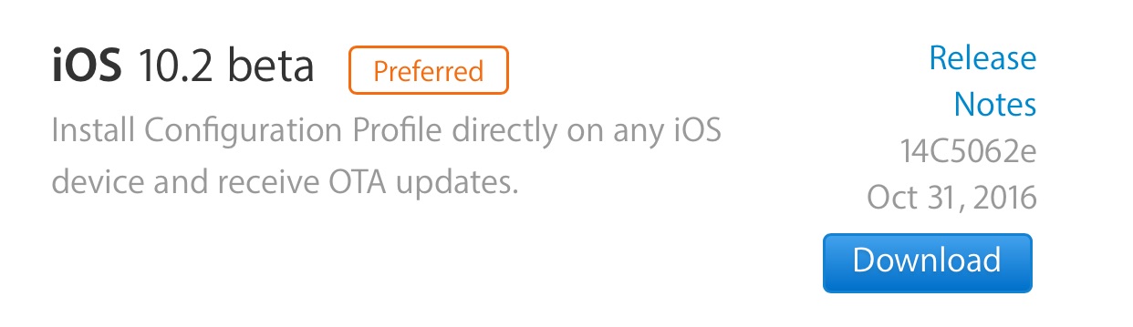 iOS 10.2 beta 1