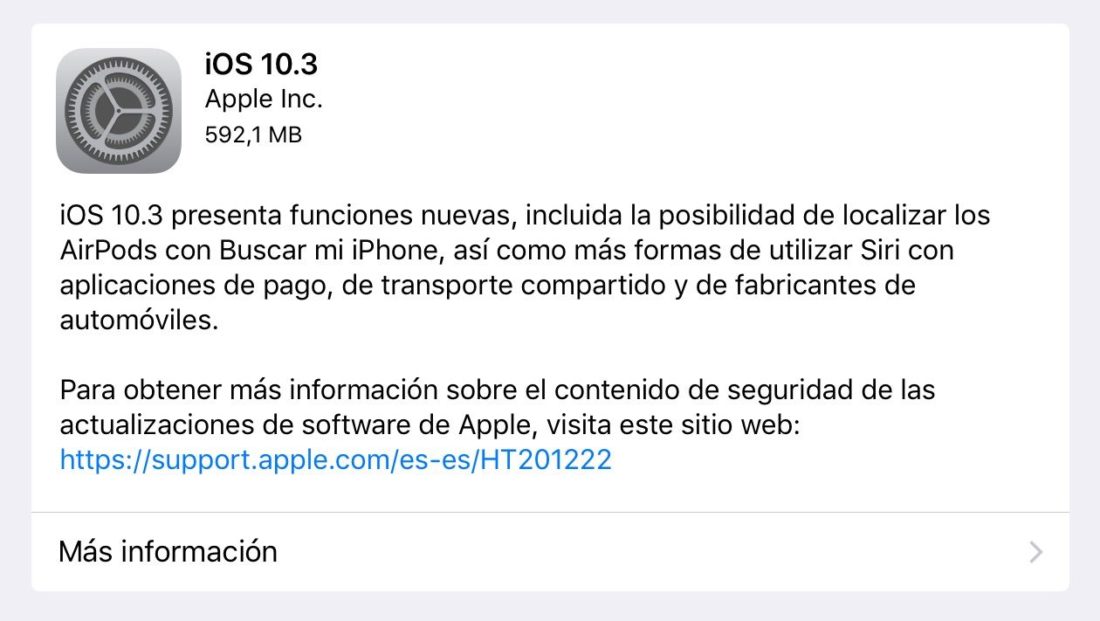 iOS 10.3 para iPhone, iPad y iPod Touch