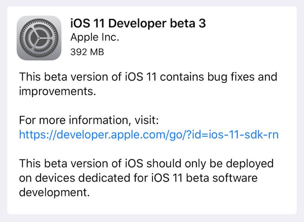 iOs 11 beta