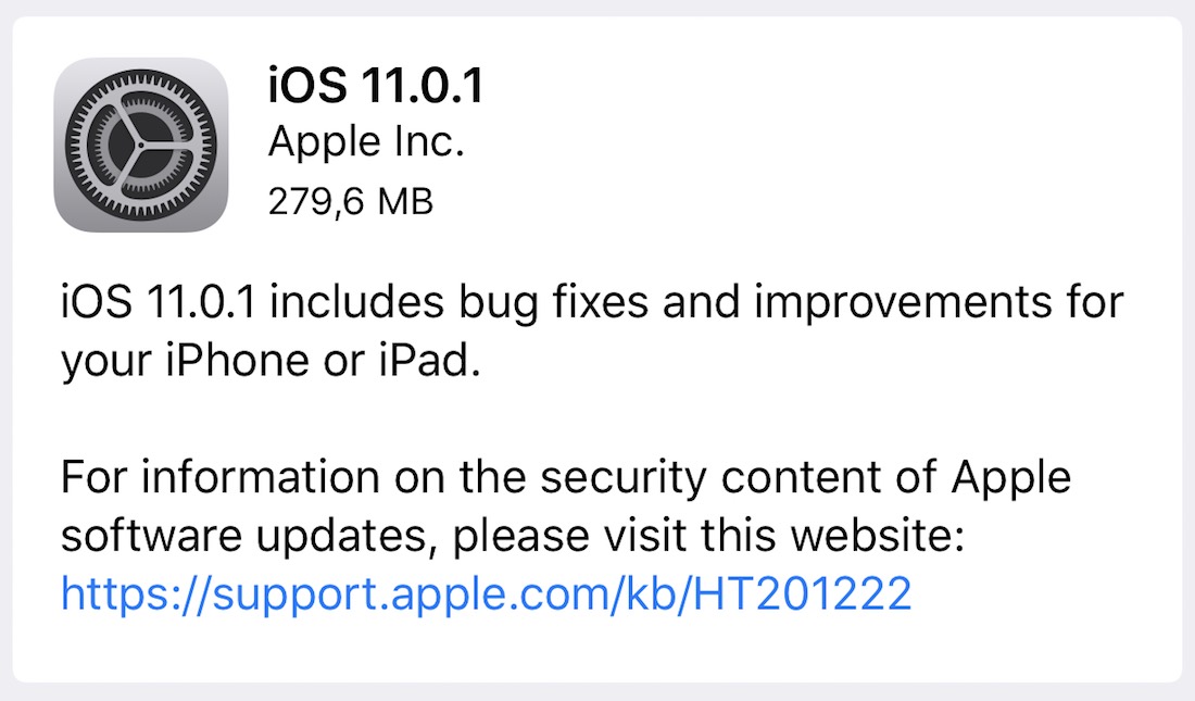 iOS 11.0.1