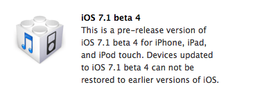 La beta 4 de iOS 7.1 ya está disponible para los desarrolladores, con pequeños cambios gráficos y de rendimiento