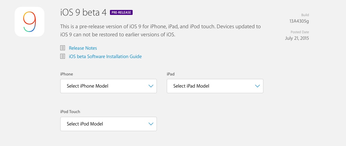 iOS 9 beta 4 ya está disponible para desarrolladores