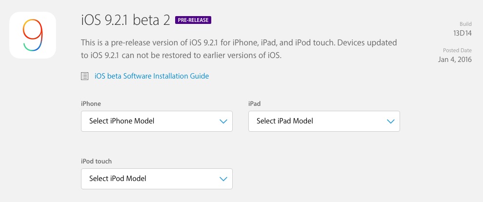 Ya disponible la beta 2 de iOS 9.2.1 para desarrolladores y beta testers