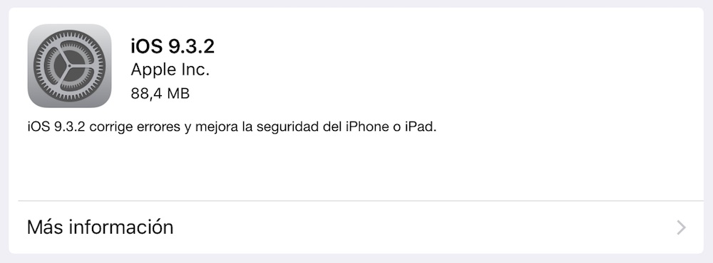 iOS 9.3.2 iPad