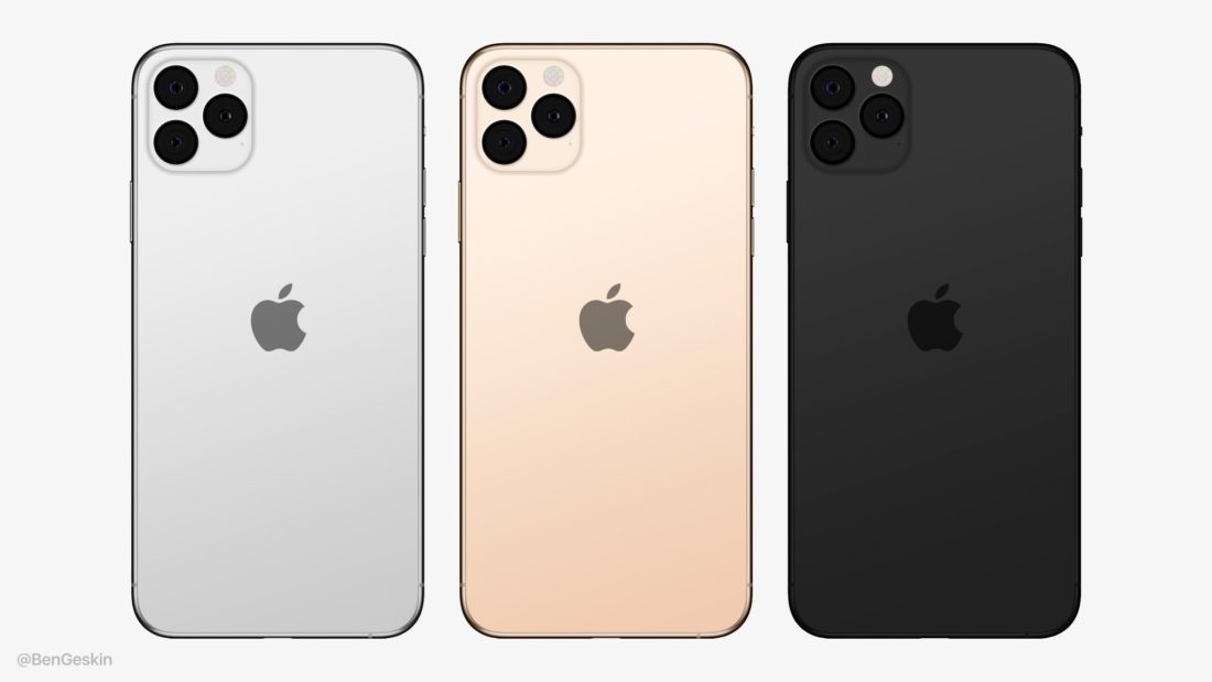3 iPhone 11, con tres cámaras traseras.