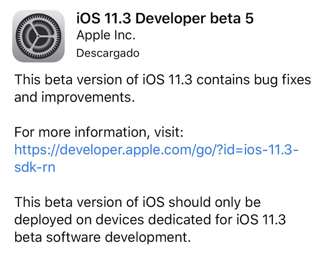 iOS 11.3 beta 5