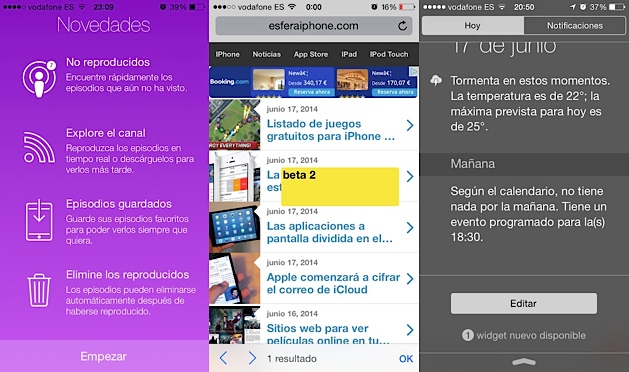 Cambios y novedades en la segunda beta de iOS 8