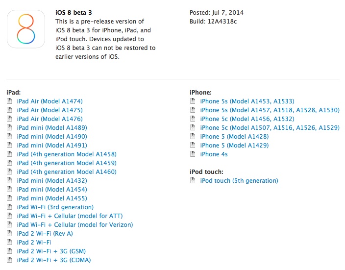 La tercera beta de iOS 8 ya está disponible para desarrolladores