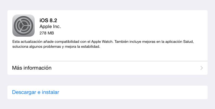 iOS 8.2 ya está disponible para iPhone, iPad y iPod Touch