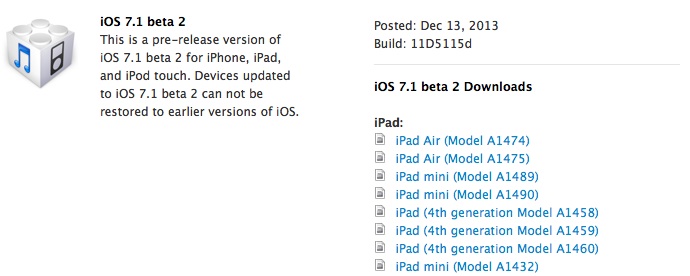 Apple publica la segunda beta de iOS 7.1 para desarrolladores