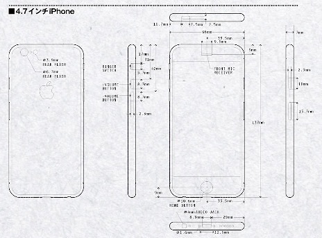 ¿Son estos los esquemas del iPhone 6 de 4,7 y 5,7 pulgadas?