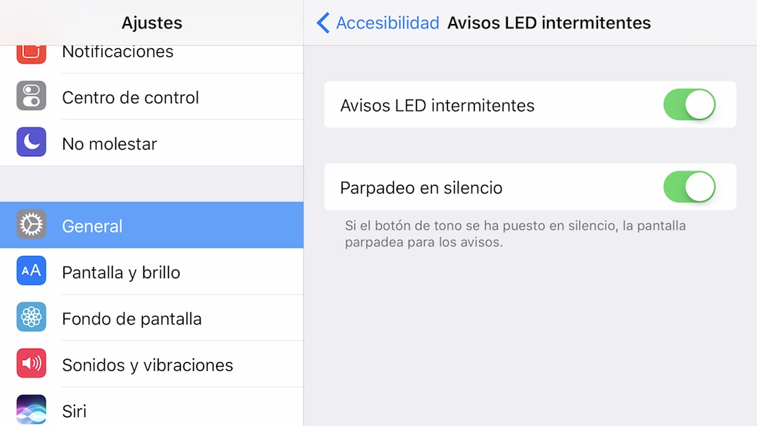 LED para notificaciones parpadeo